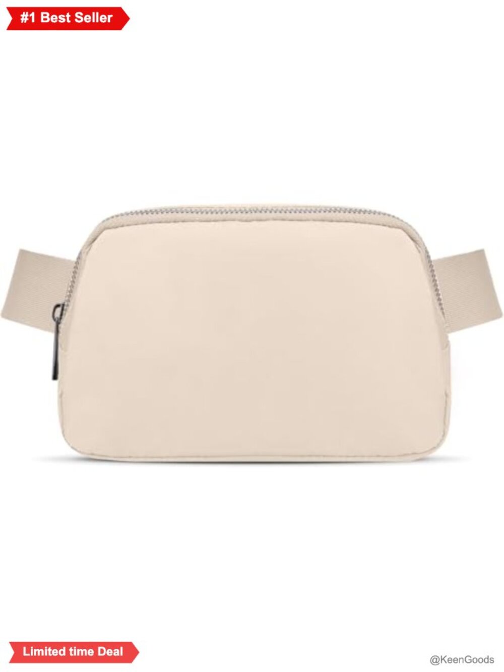 Nylon Waist Pack Crossbody Bag, 3-Way Wear, 5 Pockets, Adjustable